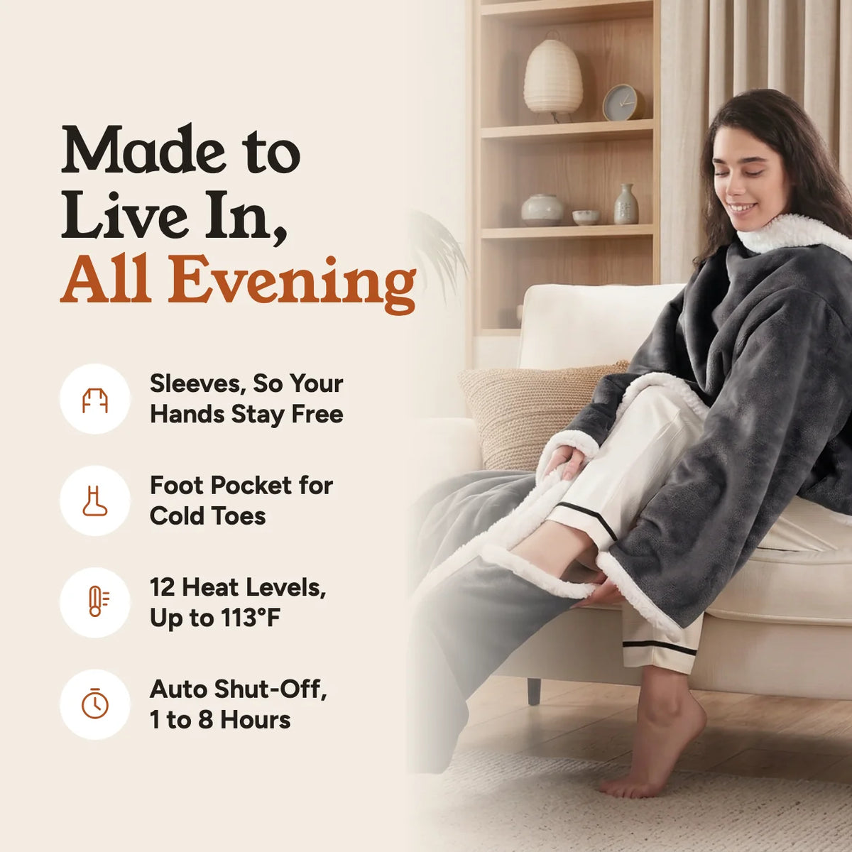 Ulvana Multifunctional Wearable Heated Blanket with Sleeves
